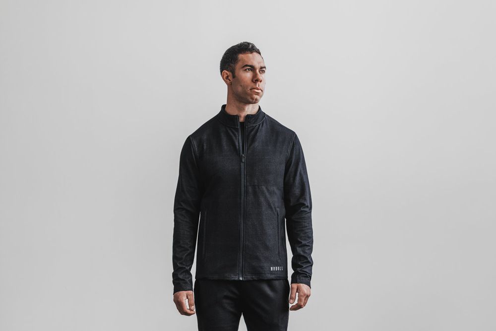 NOBULL Men's Twill Zip-Up Jackets - Deep Midnight Twill - Ireland (5613ZKSAL)